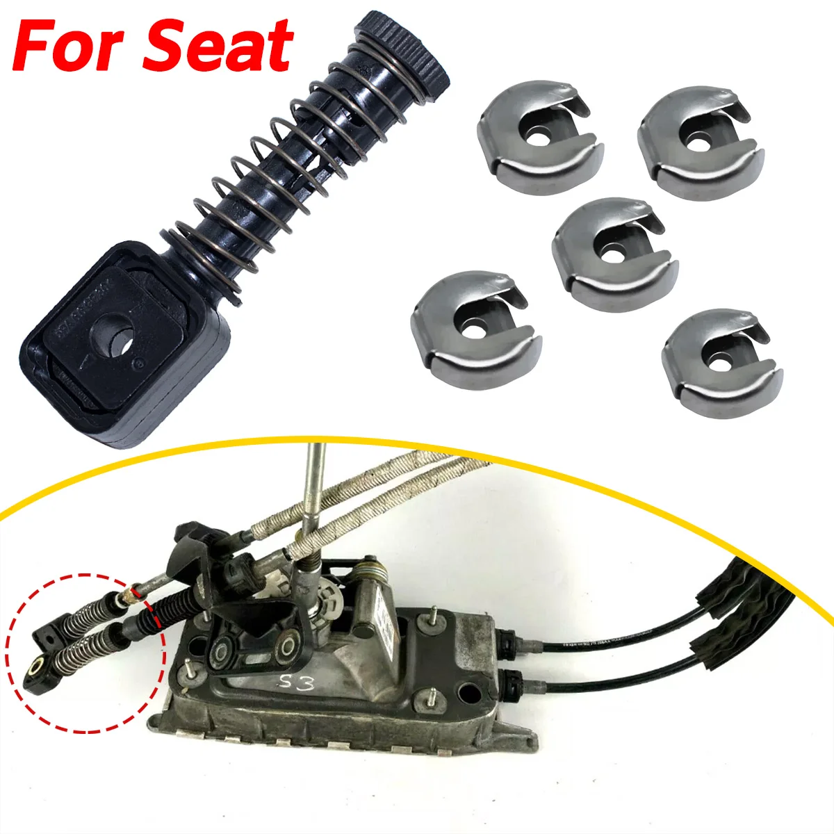 

Gear Selector Shifter Cable Linkage End Repair Kit for Seat Toledo KG3 2012-2020 Bowden Cable Catch Shaft Change Lever Rod Parts