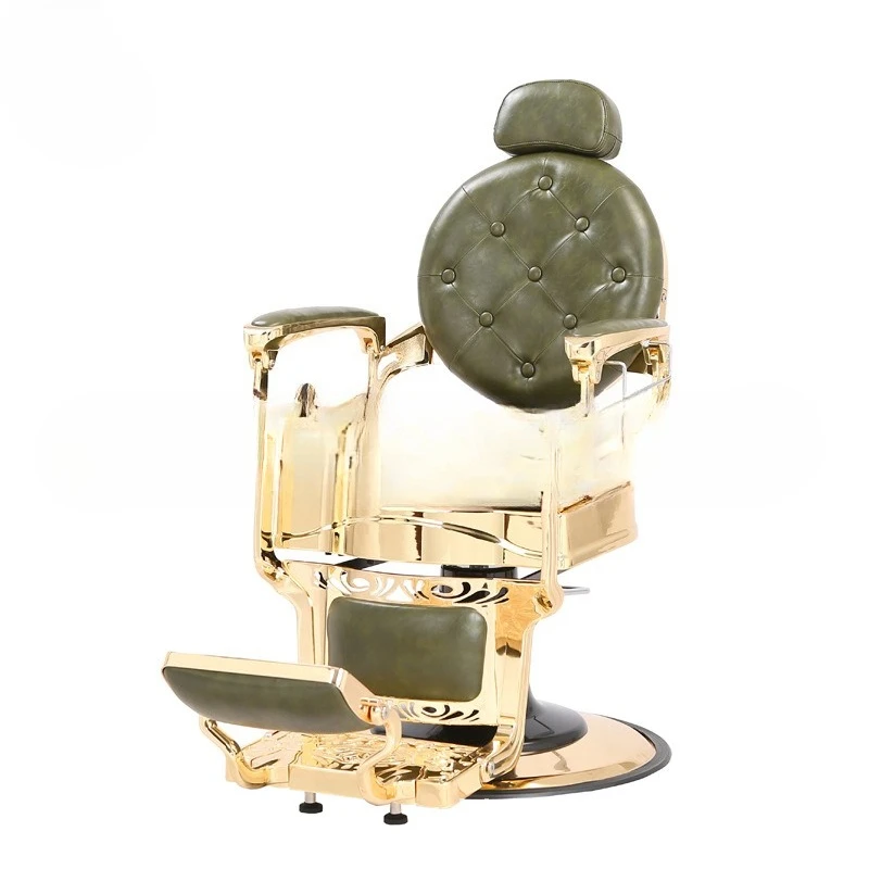 

Green head can be lifted and reclined rotating barber chair hair shop shaving and trimming chair