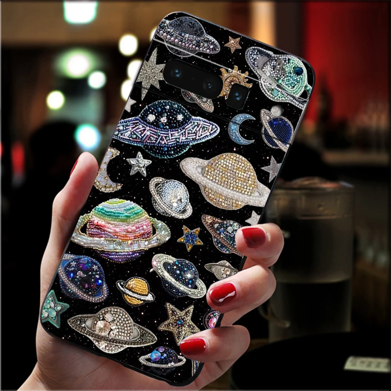 حافظة لهاتف جوجل بيكسل 10 9 برو XL 9A 8 7 6 برو بيكسل 8A 7A 6A بكسل 8 7 6 5 كواكب الفاكهة المطرزة حيوان المحيط