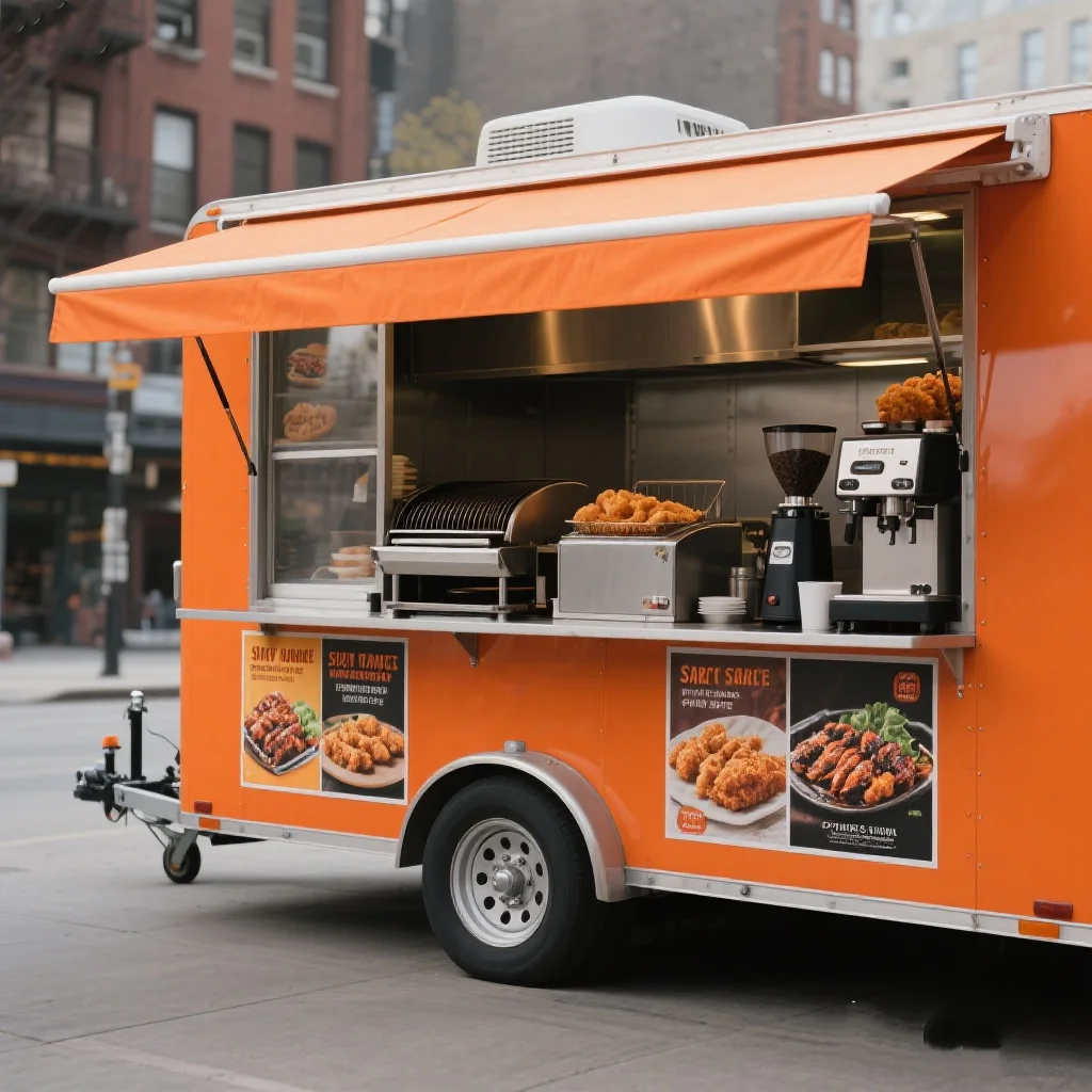 Camión de comida estándar americano, remolque de comida, remolque de comida, quiosco de Pizza para barbacoa, remolque de comida de concesión de comida rápida