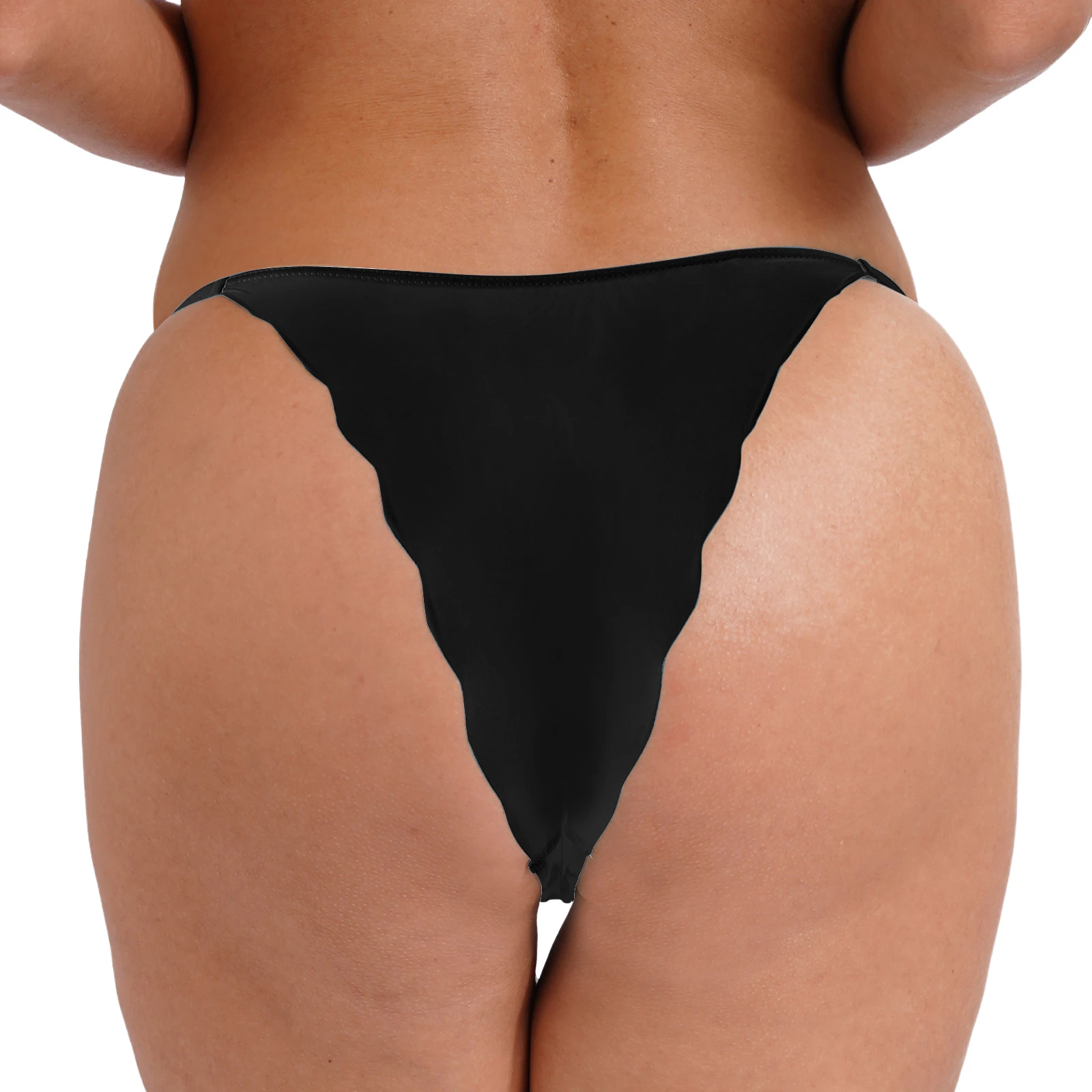 Cuecas sexy de cintura baixa para mulheres, maiô, cós espaguete, cor sólida, calcinha sem costura ultrafina, pijamas, clubwear