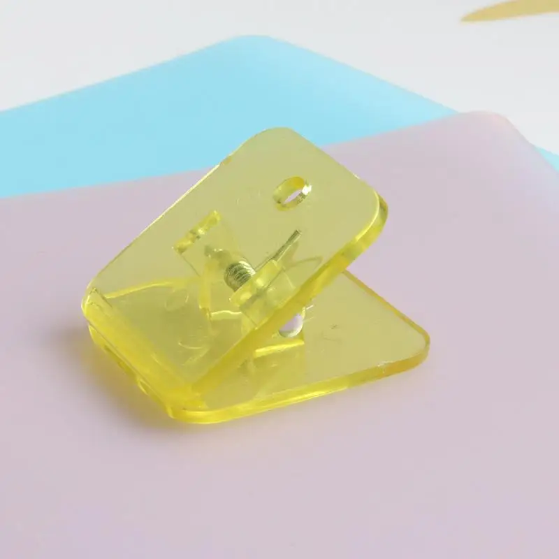 1/5pcs Kawaii Square Paper Clips Transparent File Documents Binder Clip Index Page Holder Ticket Clamp Planner Bookmarks Office