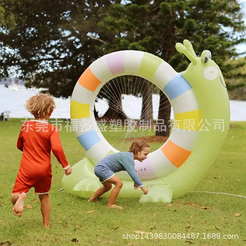 Giant Inflatable Snail Water Spray Toy for Kids Outdoor Summer Garden Play PVC Floating Pool Party Decoration Children Gift