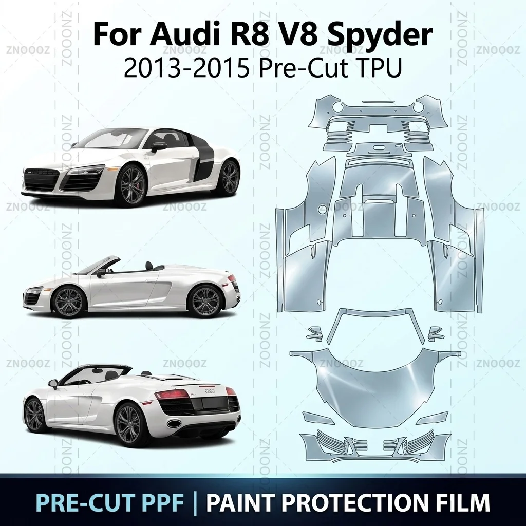 For Audi R8 V8 Spyder (42) 2013-2015 Pre-Cut TPU PPF Kit Self Healing High Gloss Anti Full Vehicle Glossy Clear Matte Black