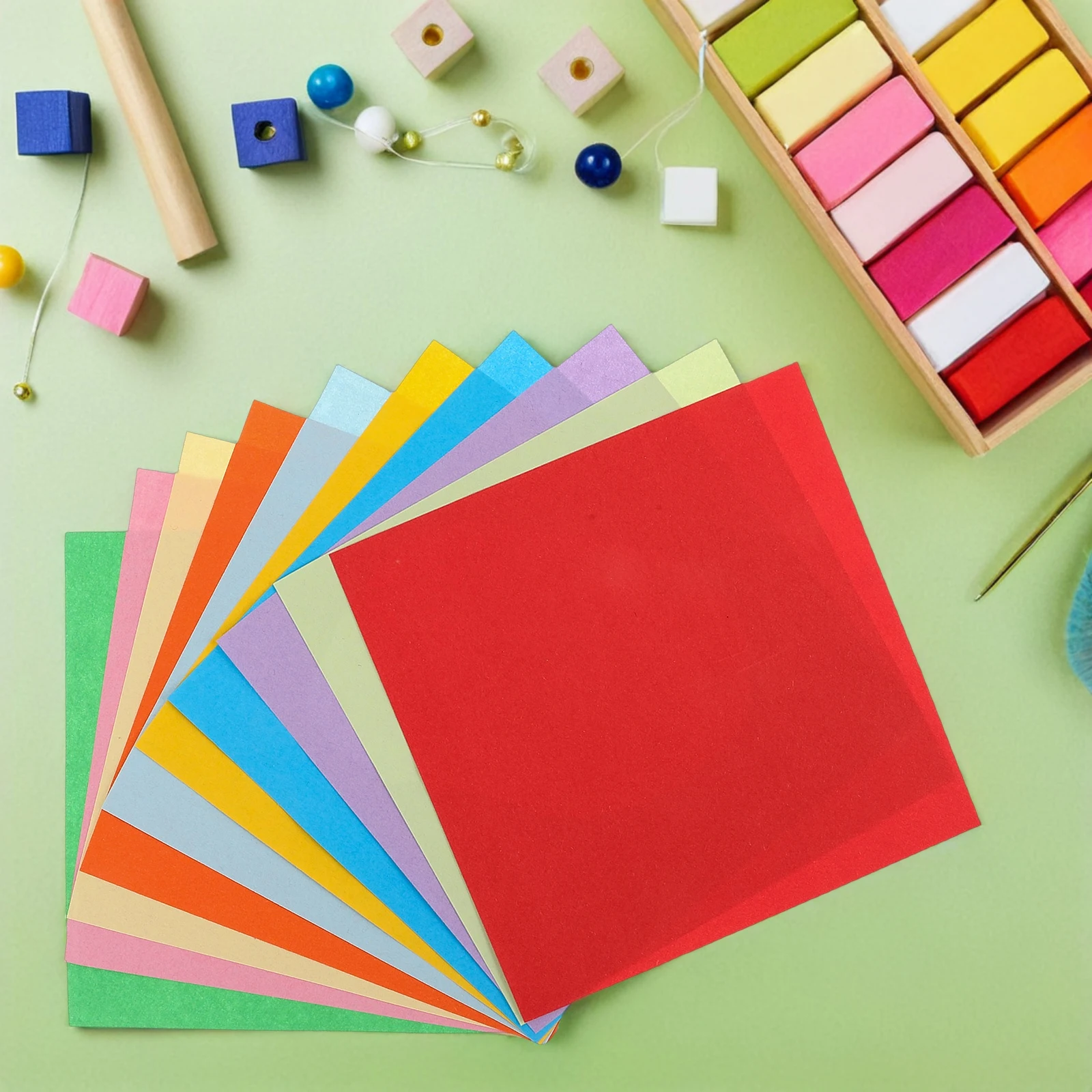 

300pcs 10 Colors Kids School Art Origami Folding Origami Paper Art Construction Paper Small DIY Handmade Card Copy