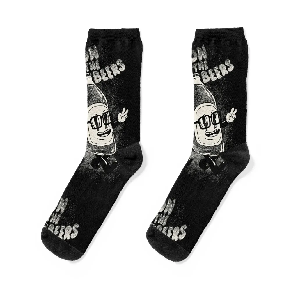 

Get on the Beers (for Black) Socks cycling golf anime Non-slip Socks Women Men's