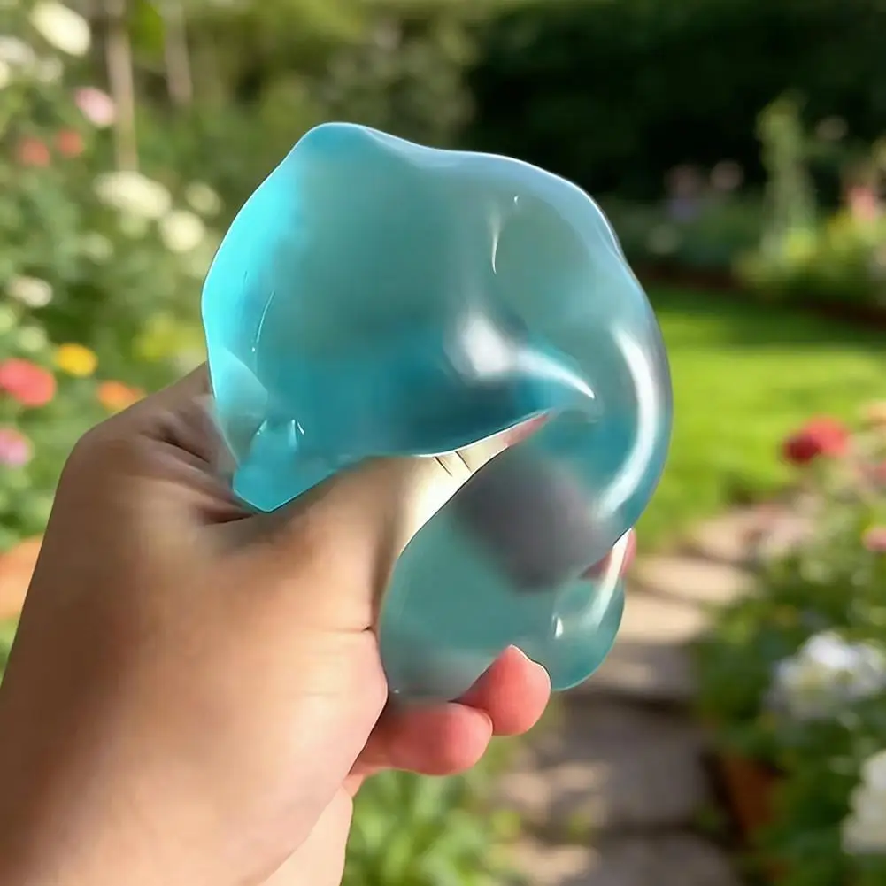 Squishy Plastisches Fidget-Spielzeug Transparentes Kokosnussöl-Quetschspielzeug Simulierter Blauer Transparenter Ball Lustiges Anti-Stress Sensorisches Spielzeug