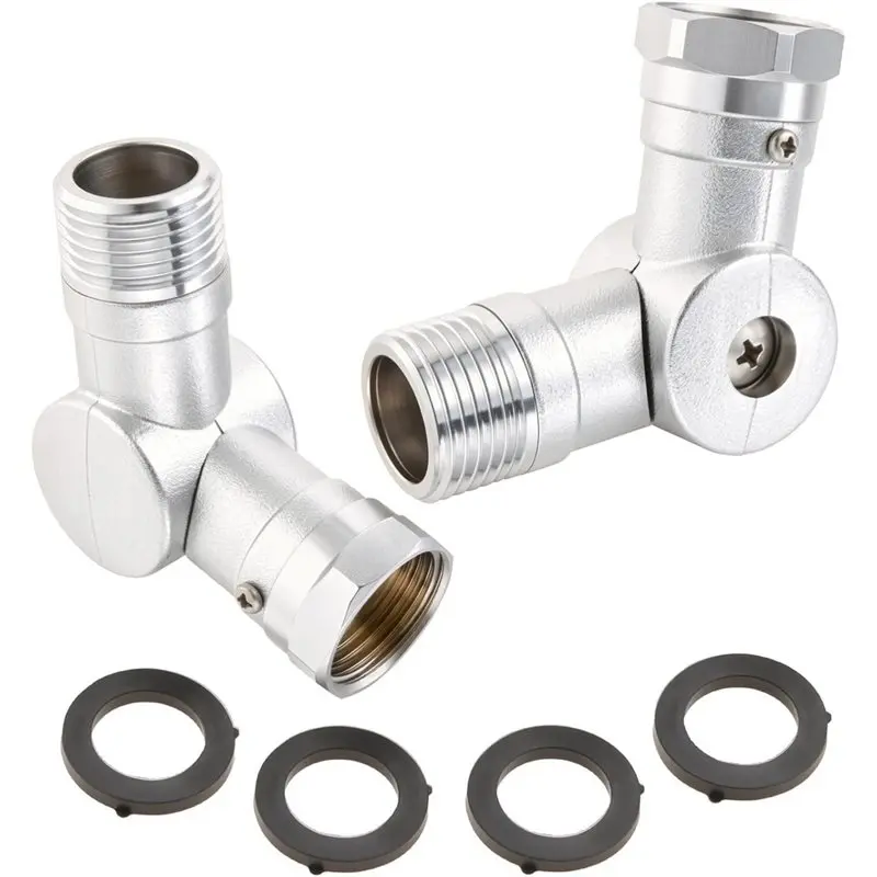 ABUN-2Pack RV Swivel Garden Hose Adapter Adjustable 180 & 360 Brass Rotating Hose Elbow Connector Garden Irrigation