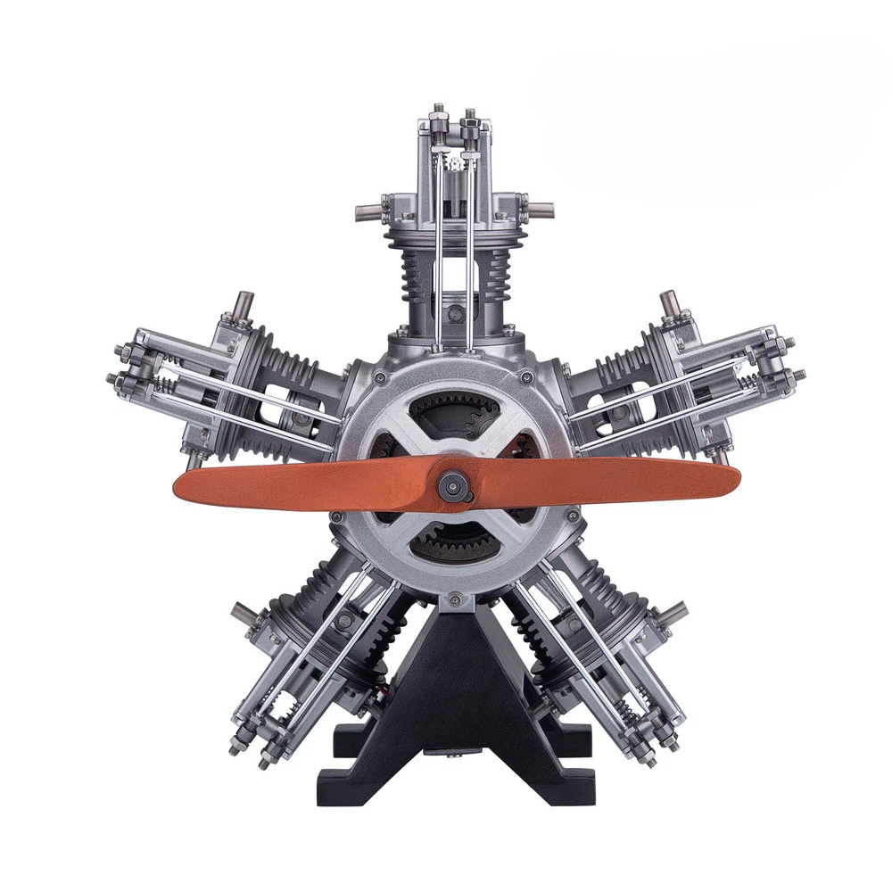 Full Alloy Star-5 Cylinder Engine Model Mechanical Art Assembly Ornament