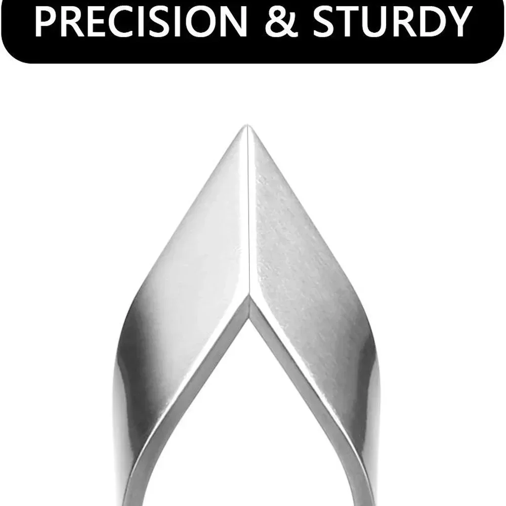 Silicone world Stainless Steel Hair Removal Clip Tweezer Fine Hairs Puller Stainless Steel Tongs Pig Foot Hair Fishbone Tweezers