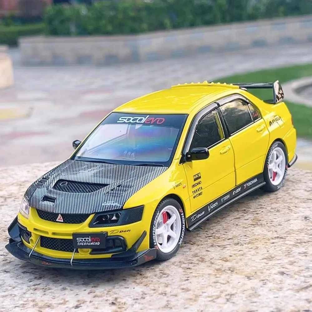 1:24 Lancer Evolution IX M3 juguete modelo de coche deportivo juguete sonido luz tirar hacia atrás puertas abiertas supercoche modelos regalos para niños