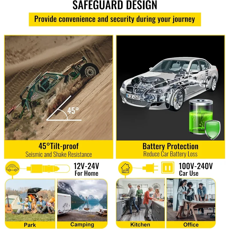 VEVOR 10 Quart 12 Volt Portable Mini Freezer Car Compressor Fridge Cooler