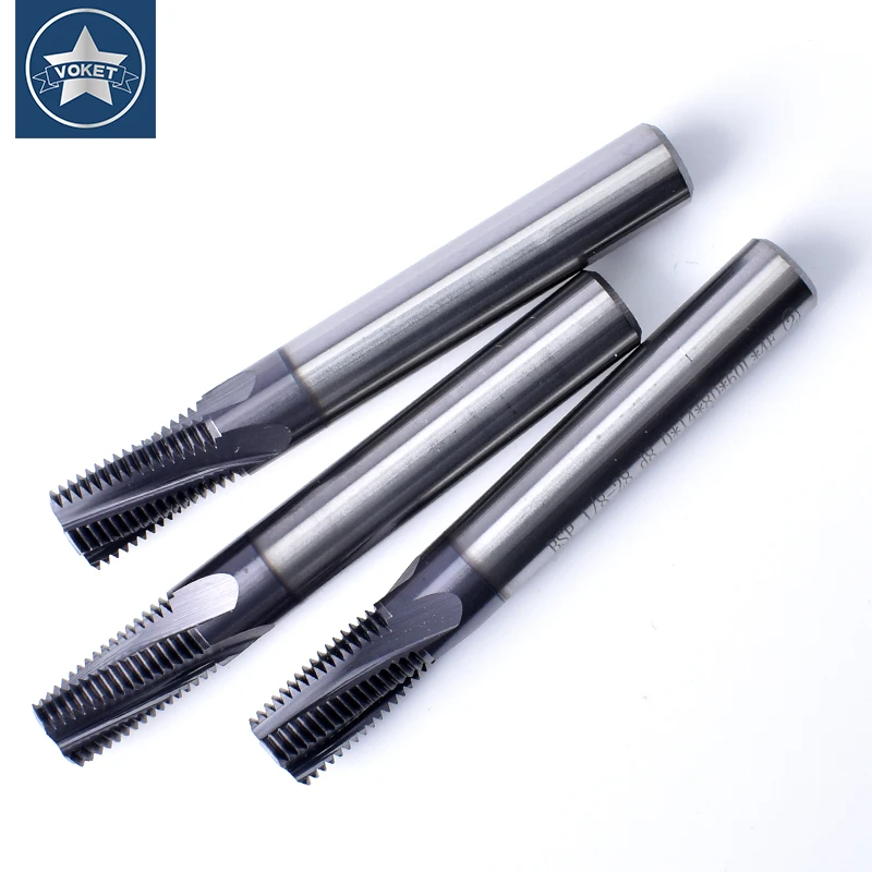 CNC 55 Degree Tungsten Steel BSP (G) Straight Pipe Thread Milling Cutter 1/16 1/8 1/4 3/8 1/2 3/4 - 28 19 14 mill cutters 1