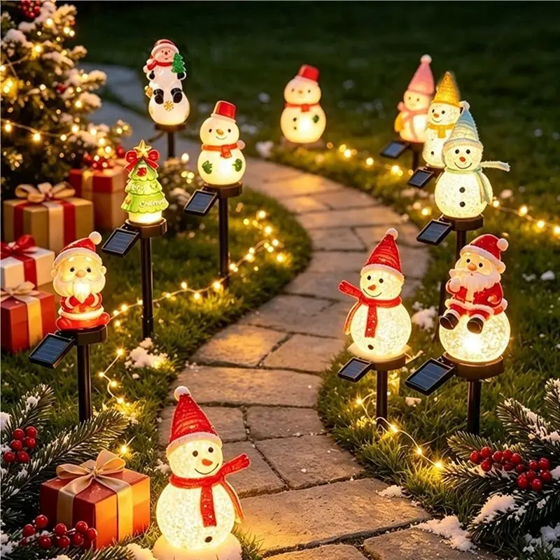1PC Outdoor Solar Christmas Stake Light for Yard Decor, Holiday Garden Accent Light for Lawn Walkways and Flower Area Scenes