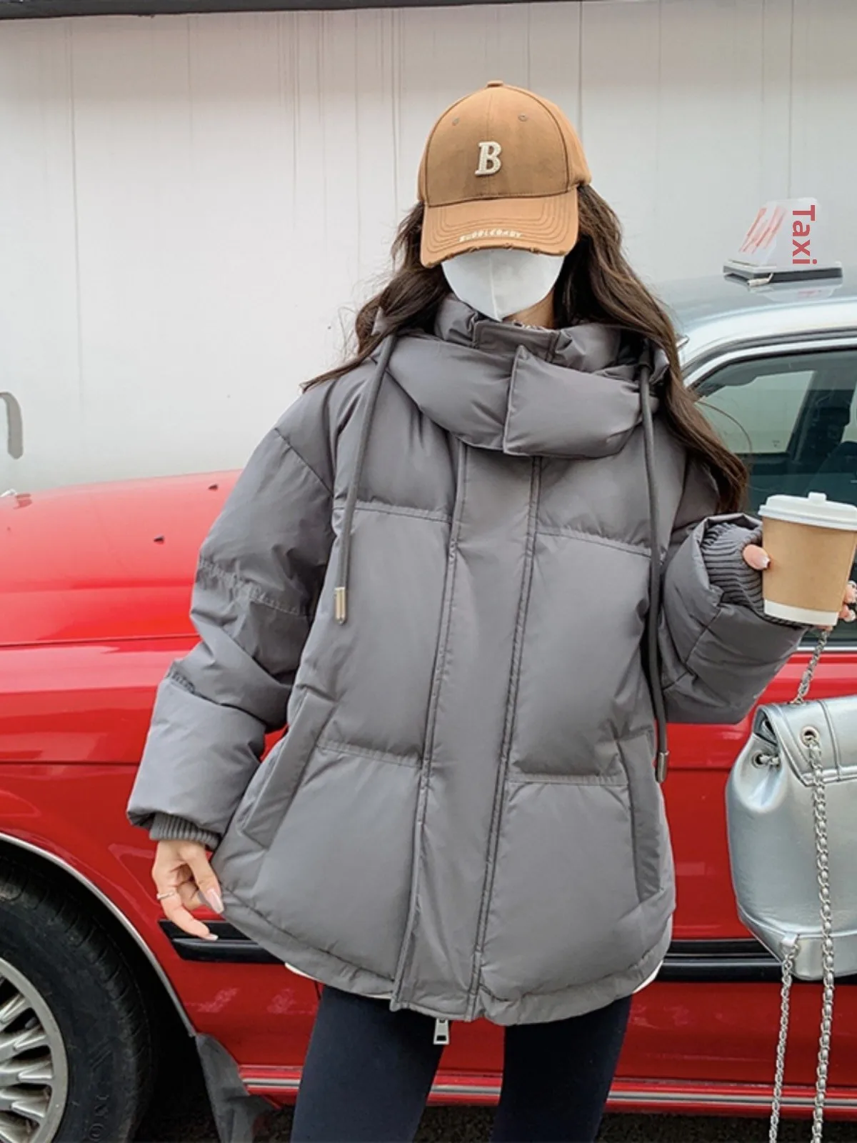 

Korean Sle Women's ort Thiened Bread Jaet Du down Cotton Coat Autumn Winter Outerwear New Arrival 2023 Faion Trend