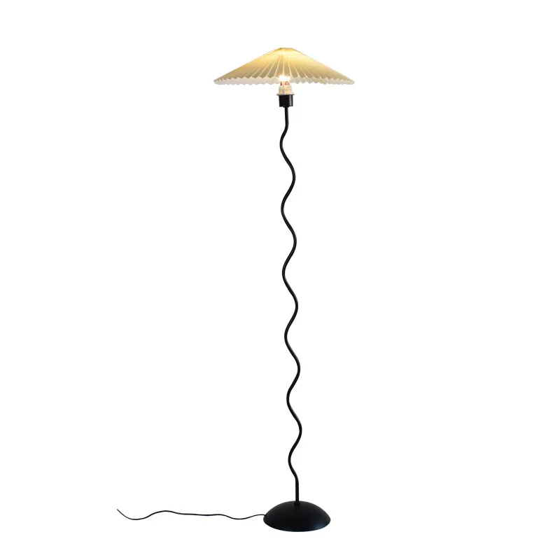 

Medieval pleated floor lamp Japanese simple living room bedroom creative floor lamp Nordic decoration bedside atmosphere