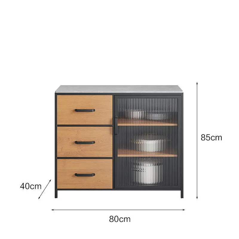 خزانة جانبية لتناول الطعام من بلاطة الصخور، خزانة تخزين متكاملة، خزانة عالية على جدار الرياح الصناعية #6
