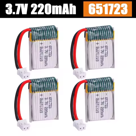 3.7V 651723 220mah for H20 S8 M67 U839 RC Quadcopter helicopter spare parts 3.7V LiPo battery for H20 toys Drones batteries