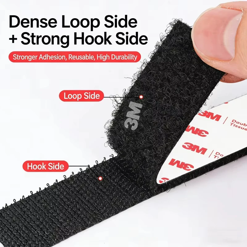 3M Hook and Loop Fastener Tape for Car Floor Mats Traceless High-adhesion Strong Double-Sided Adhesive Tape Heat Resistant