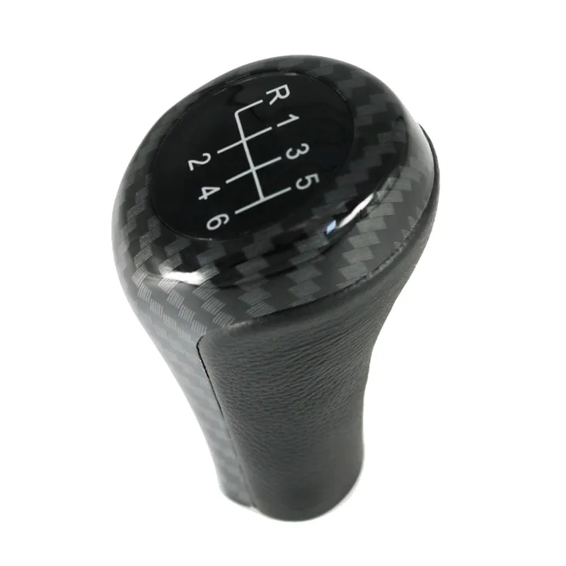 Carbon Fiber Gear Shift Knob for BMW E46 E53 E60 E61 E63 E65 E81 E82 E83 E84 E87 E90 E91 E92 X1 X3 X5 1356Series Chromed Matte