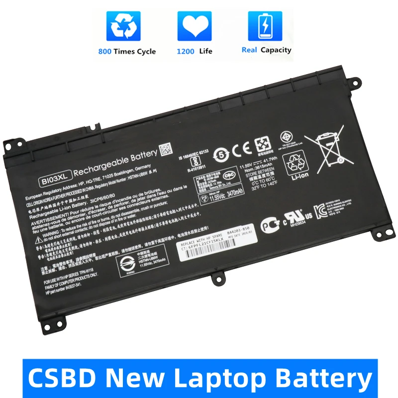 

CSBD New BI03XL ON03XL Laptop Battery for HP Stream 14-ax000 Pavilion X360 13-u000 Pavilion X360 m3-u000 13-u000 HSTNN-UB6W