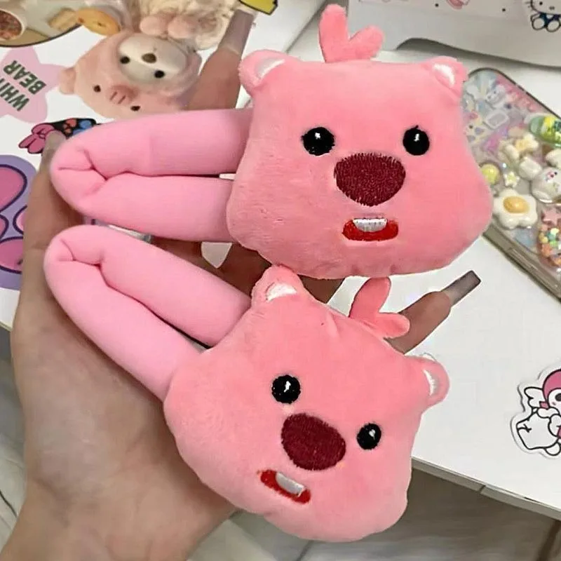 New Super cute Loopy little beaver breaking clip creative high looks cartoon girl heart INS wind side bangs broken hair clip