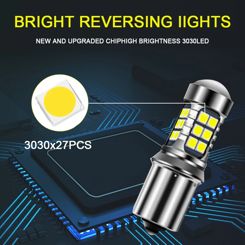 Reverse Light 2pcs LED Backup Bulb P21W BA15S 7506 1156 Accessories For Opel Astra F G H Corsa B C D E Vectra b c Zafira A