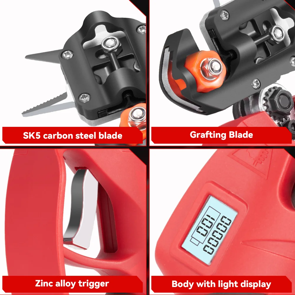 ONEVAN 2in1 Brushless Grafting เครื่อง Pruner เฉือน Graft สาขาที่มีประสิทธิภาพไฟฟ้าสาขาต้นไม้เครื่องตัดสําหรับแบตเตอรี่ Makita Pin