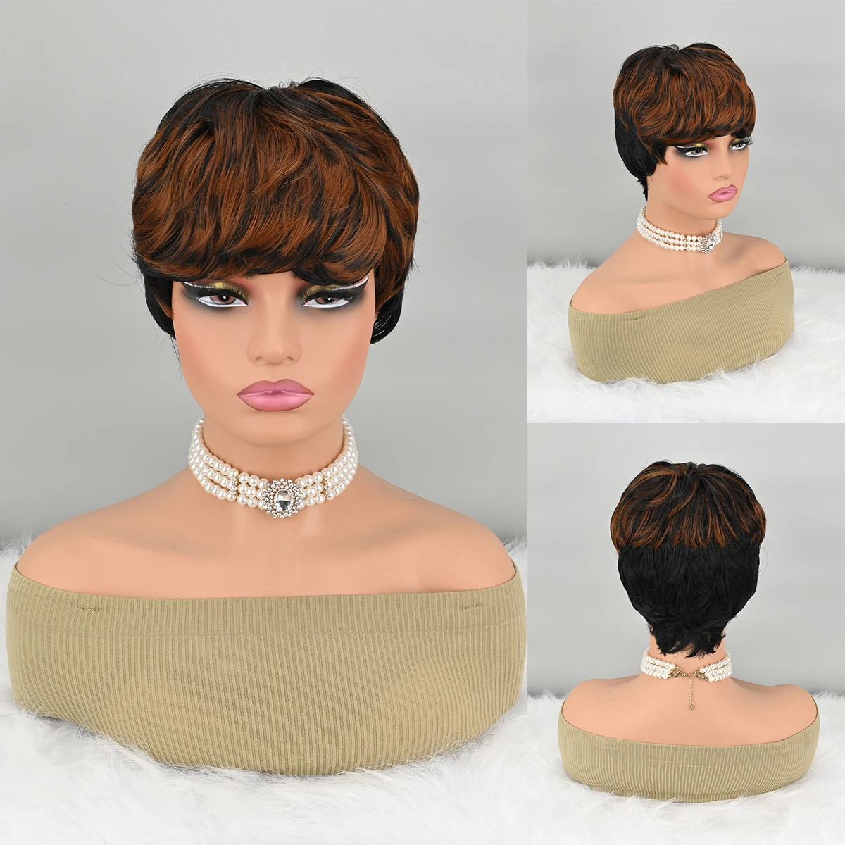 

Curly Wigs Pixie Short Wigs for Black Women Short Natural Curly Wigs for Black Women Short Synthetic Layered Wigs