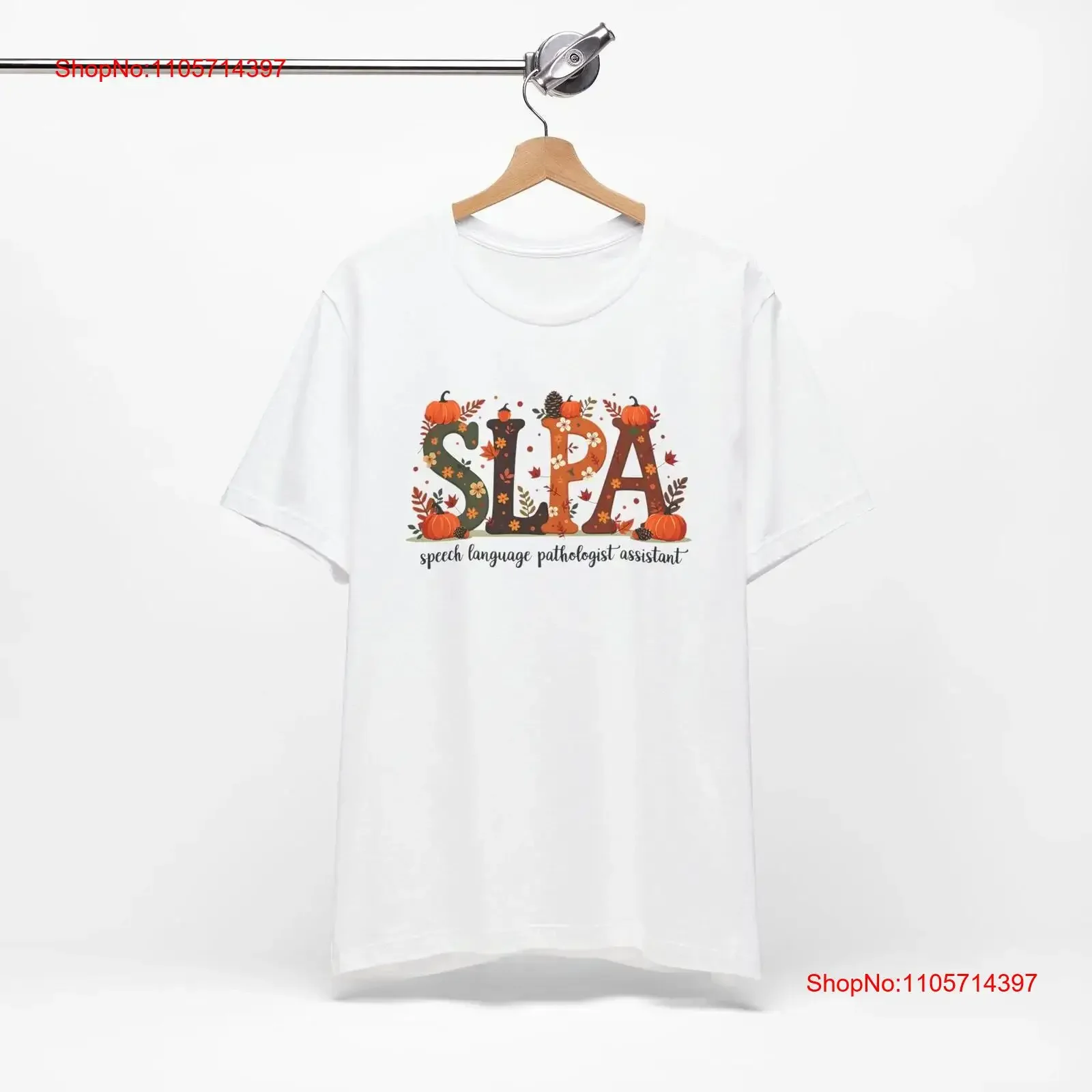 SLPA Speech Language Pathologist Assistant T Shirt Autumn Fall Theme Clinician Aide Halloween Graduation vintage Washed