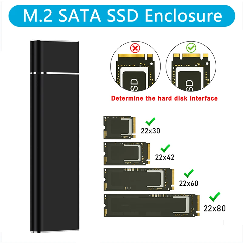 НОВЫЙ внешний корпус SSD M2 — USB3.1 типа C M.2 SSD для M/B + M Key 2230 2242 2260 2280 M2 SATA NVMe PCIe SSD алюминиевый корпус