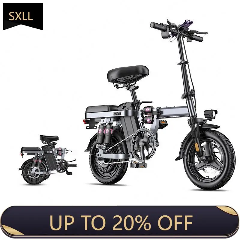 SXLL 14 بوصة دراجة كهربائية قابلة للطي بإطارات عريضة 500 وات محرك إطار فولاذي محرك محور العجلة الخلفية 48 فولت 15ah مخزون مستودع الولايات المتحدة انتخابي #1