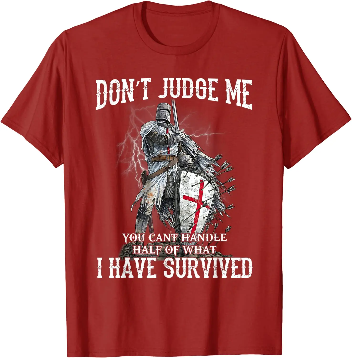 Knight Templar Christian Warrior of God Don’t Judge Me Men T-Shirt Short Sleeve Casual Cotton O-Neck Summer Shirts