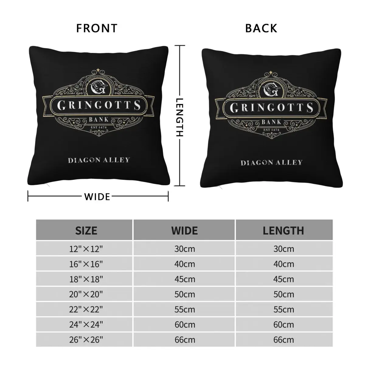 Gringotts Bank Diagon Alley Pillowcase Polyester Linen Velvet Creative Zip Decor Room Cushion Cover