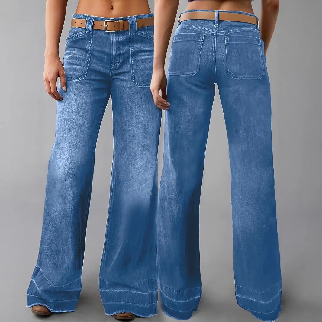 

2026 Spring New High Waist Wide Leg Jeans Women Slimming Denim Pants Elegant Casual Loose Straight Long Jeans Trousers