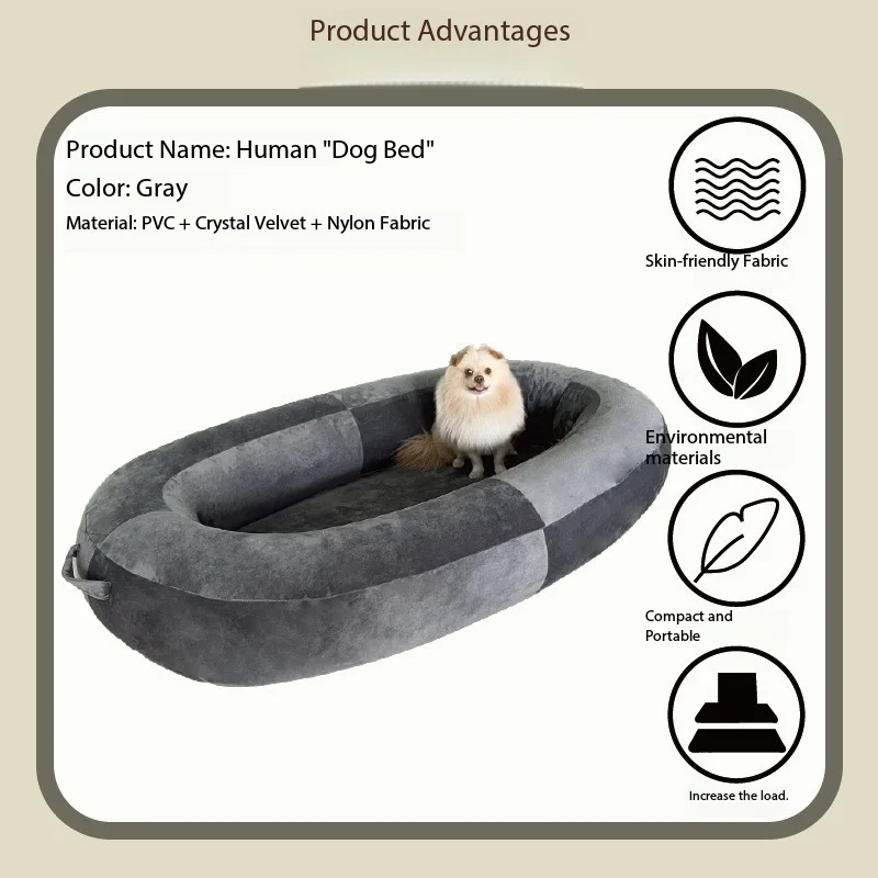 Inflatable sofa, scratch-resistant fabric cover dog bed sofa, indoor leisure reclining inflatable sofa, portable foldable bed view 4