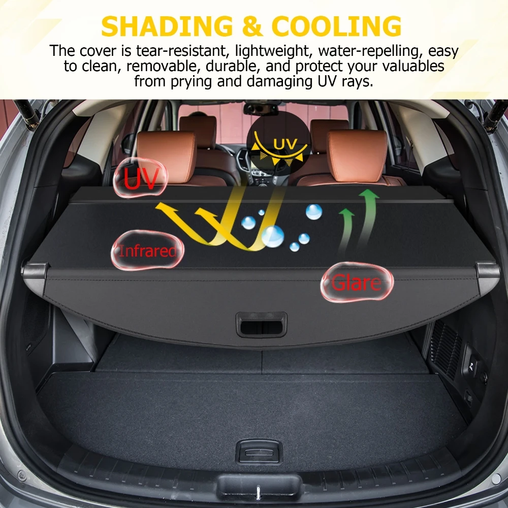 for Hyundai Santa Fe 2021-2022 Retractable Rear Storage Cover Luggage Security Shield Shade Rear Cargo Trunk Privacy Shield