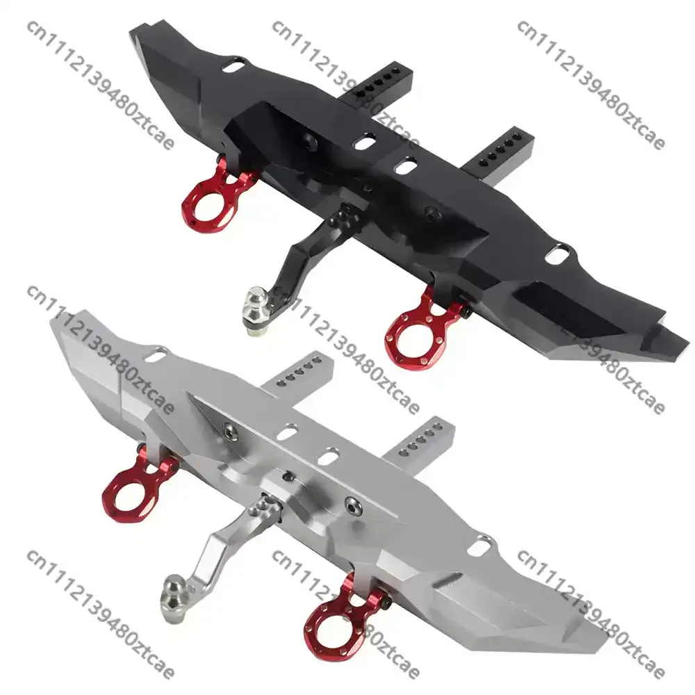 1/10 RC Simulation Crawler Aluminum Rear Bumper With Tow Hook Metal Rear Crash Protection Bar Off-Road Appearance Upgrade Parts
