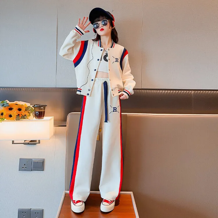 

Girls' autumn suit 2025 New style, stylish and fashionable baseball jacket girls children's autumn sports two-piece set