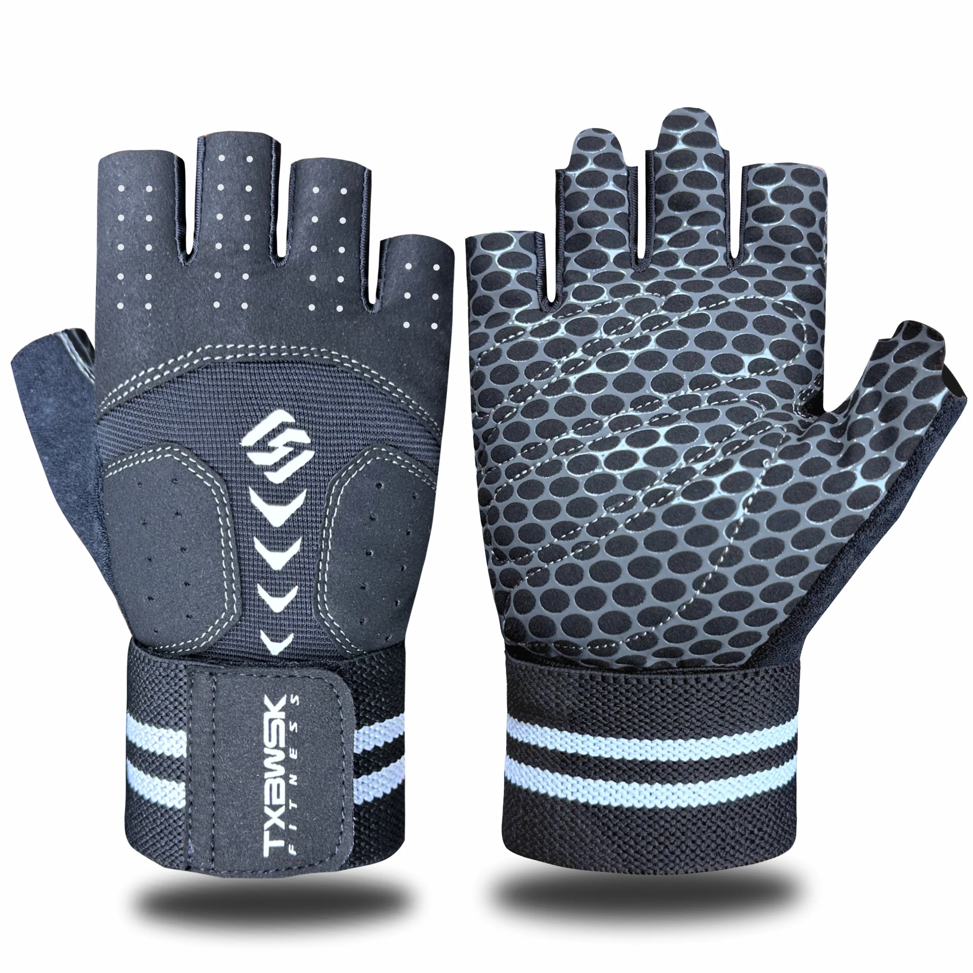 ハーフフィンガーボディービルジムグローブ重量挙げダンベルケトルベルトレーニングワークアウトフィットネスグローブ男性女性用