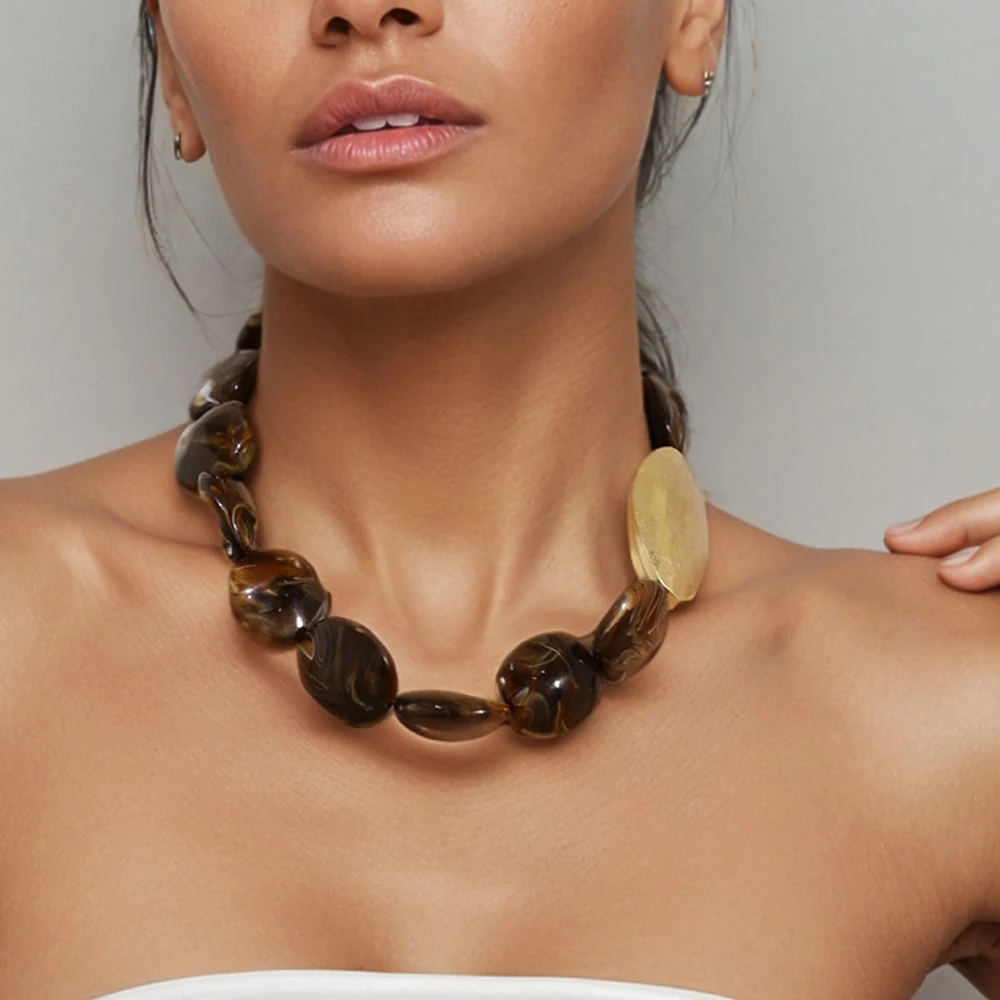 Statement Boho Perlenkette Handgefertigt für Frauen und Mädchen, Hochzeit Party Schmuck
