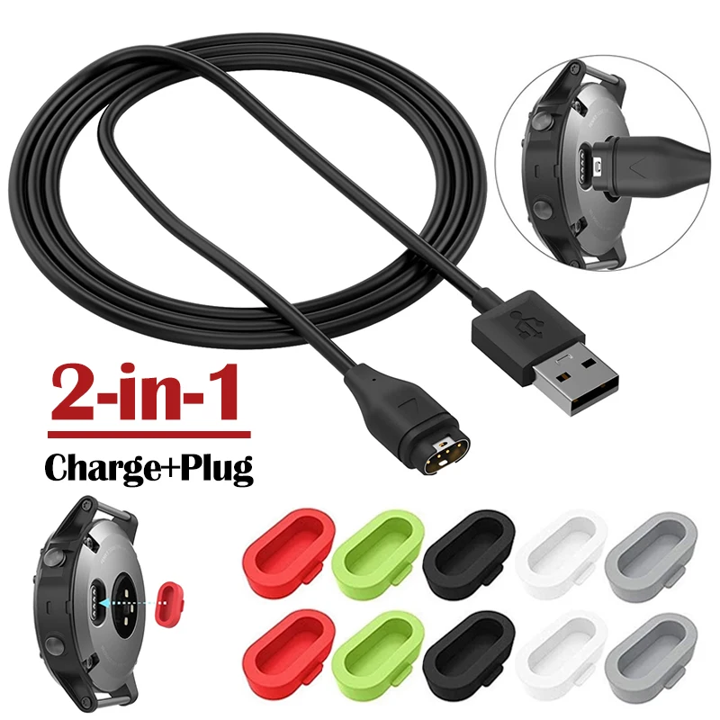 Charging Cable for Garmin Vivoactive 3 charger 4s 935 USB Dock 945 245 Fenix 5S charger 5 5X Plus 6 6S 6X Pro Plug Cover Case