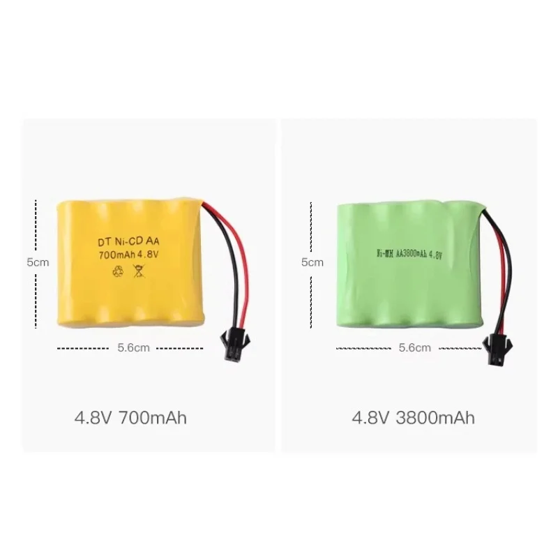 for Remote control toy car large capacity 6v aa rechargeable battery pack comes with charging cable sm size tamiya jst interface