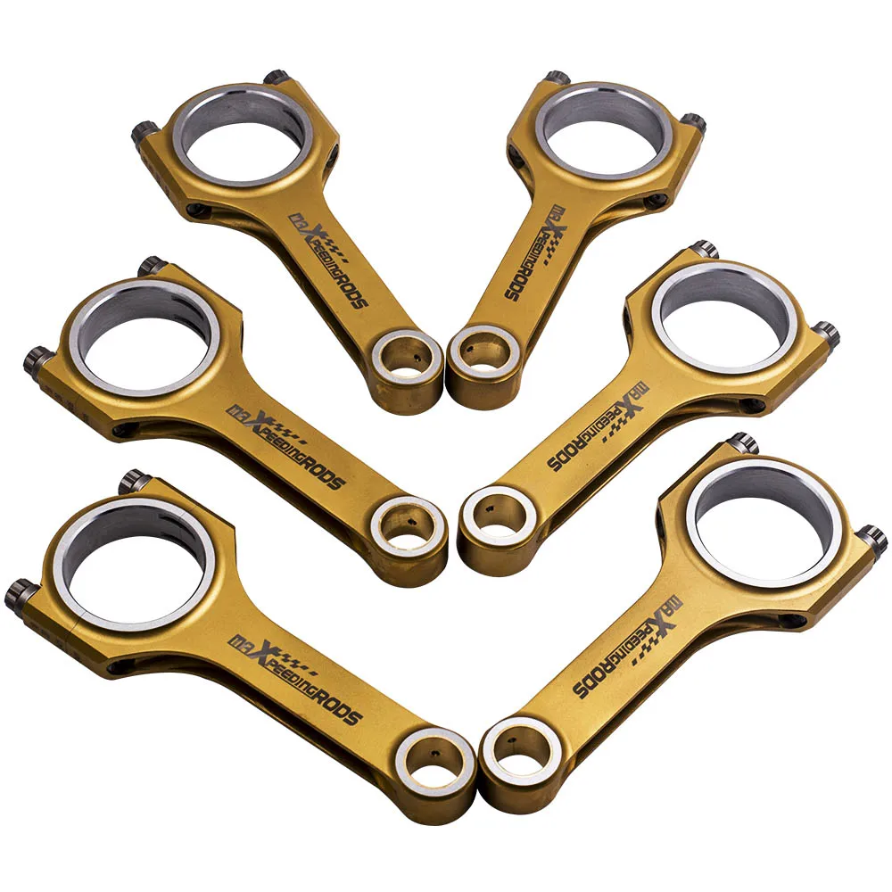 MaXpeedingrods New Titanizing Connecting Rods Bielle For Audi For VW VR6 Golf Corrado 2.8 2.9 164mm Racing H-Beam