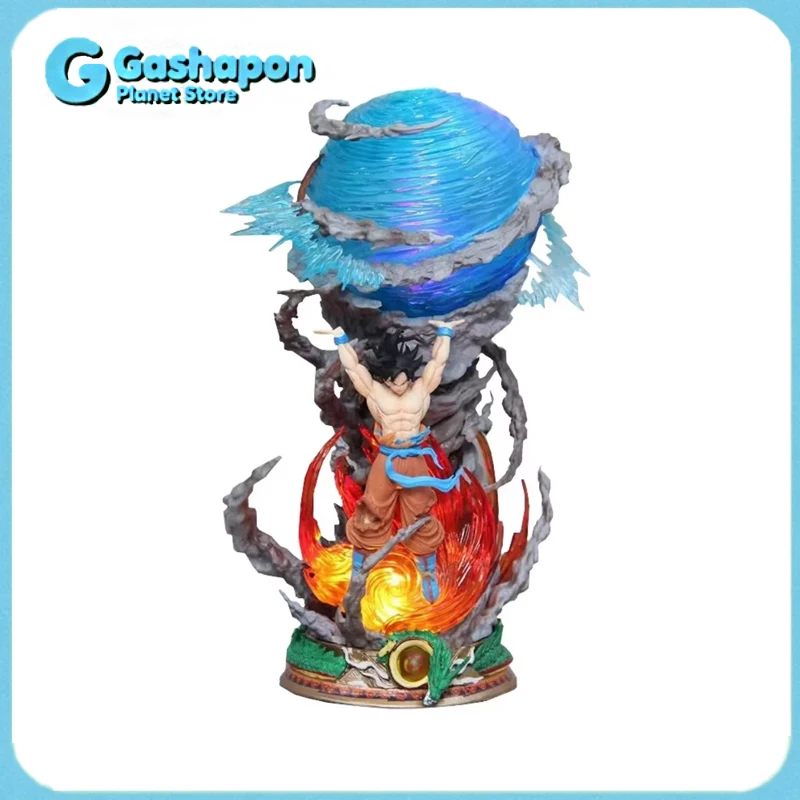 

Official Dragon Ball Z Goku Action Figure 9Inch Super Saiyan Genki Dama LED PVC Statue Collectible Model Toy Gift for Anime Fans