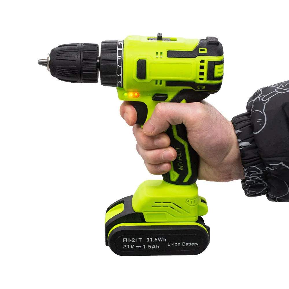 New Product Cordless Drill 21V Brushless Drill High Quality 45NM Two Variable Speed Power Electric Drilll For Decorating Houses