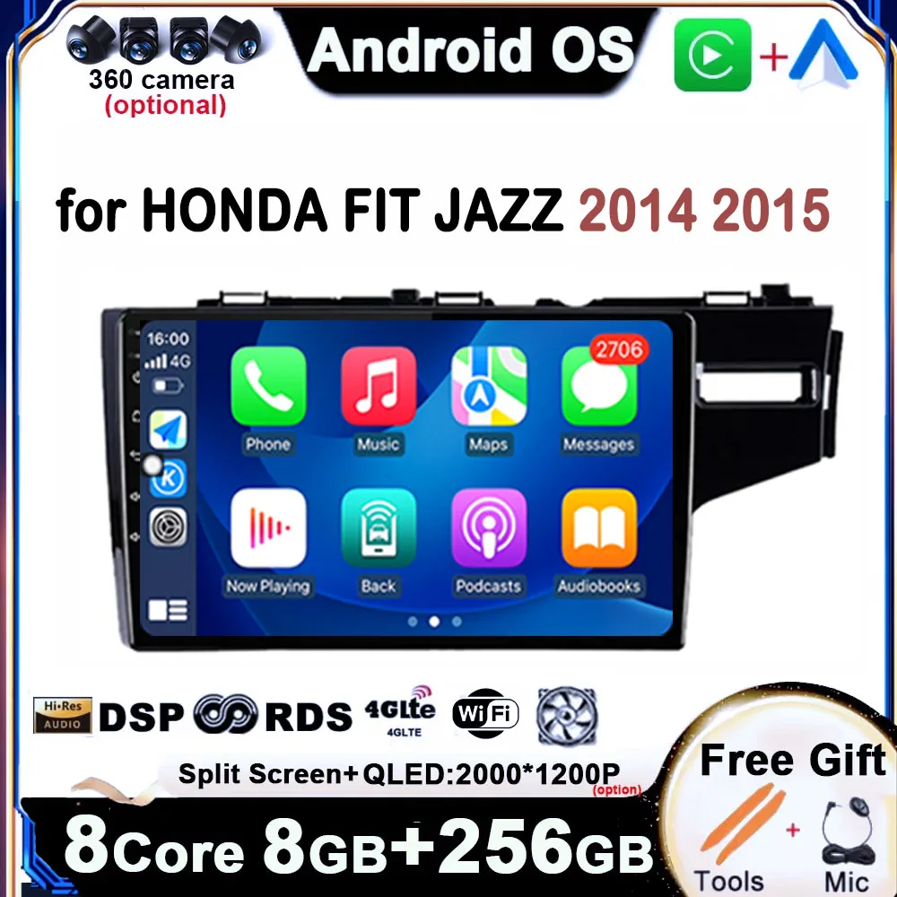 

9 inch for HONDA FIT JAZZ 2014 2015 Car Radio Multimedia Player Screen DSP Stereo Car Player GPS Navigation BT Touch QLED Screen