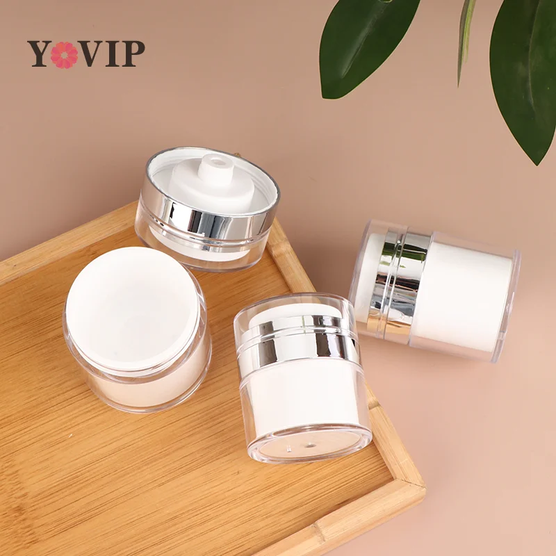 Airless Empty Pump Jar Refillable Pressed Creams Gels Lotions Dispenser Leak Proof Cosmetic Container Moisturizer Vacuum Bottle