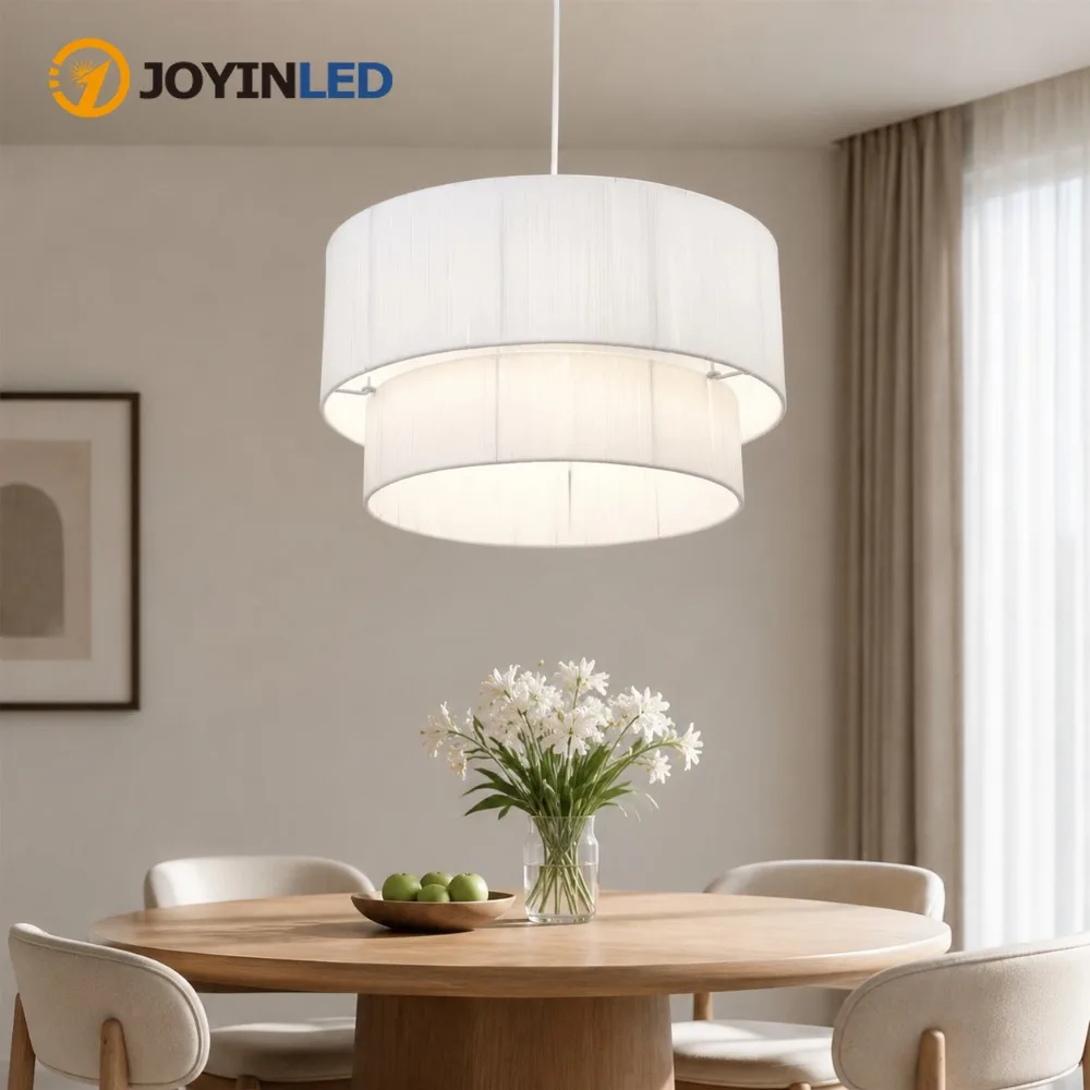 JOYINLED 45CM Handwoven Hemp Rope Pendant Light, Modern Chandelier Ceiling Lamp, E27 Rattan Hanging Light Fixture for Bedroom