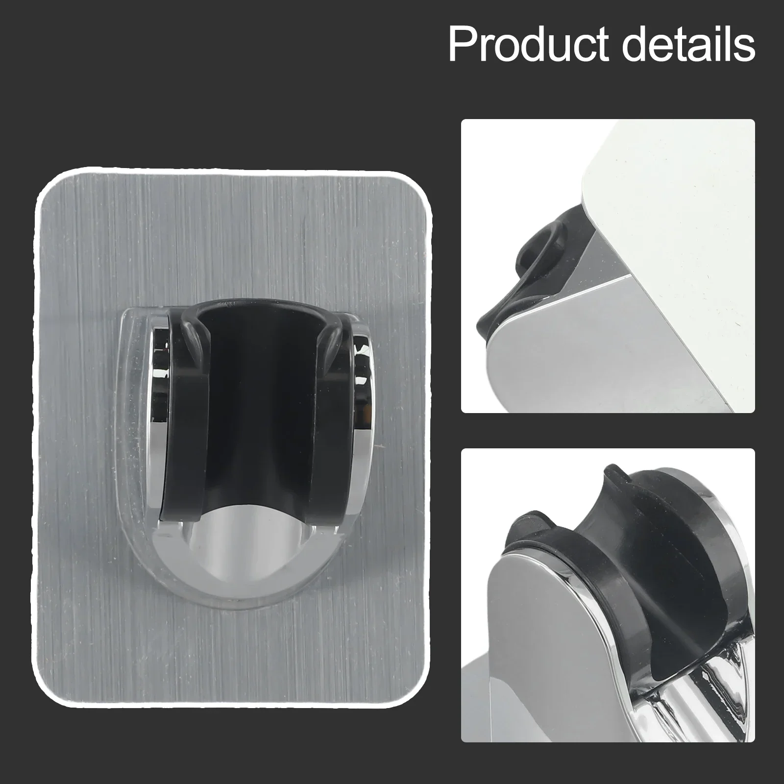 Shower Head Holder No Drilling Bathroom Wall Mount Adjustable Suction Bracket  Fits 1/2 Shower Hose 95*70*60mm/3.74*2.75*2.36